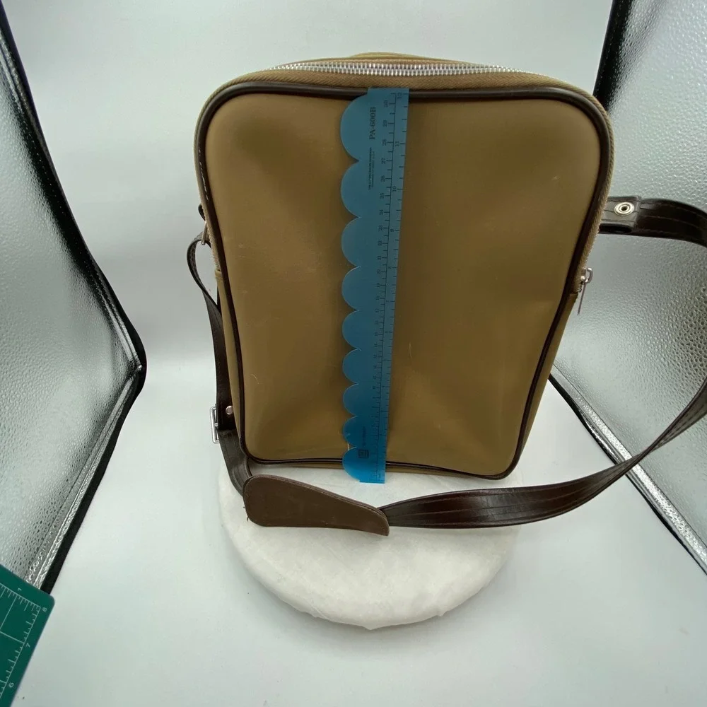 Vtg World Way Tan Brown Crossbody Flight Messenger Bag Travel Retro Gear *Read